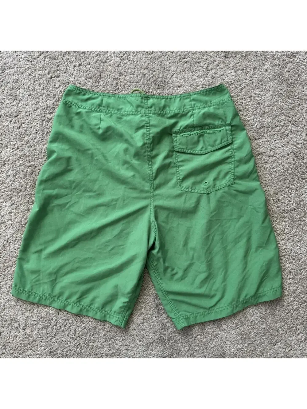 Y2k Green Oakley swim trunks with drawstring waist